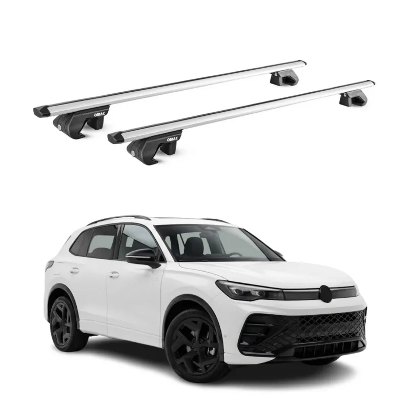 Dachträger Grundtäger für VW Tiguan mk3 2024-2026 90kg Aluminium Silber 2x ABE