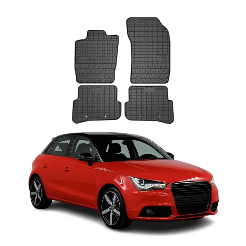 OMAC Gummi Fußmatten für Audi A1 A1 Sportback 8X 2010-2018 Automatten Schwarz 4x
