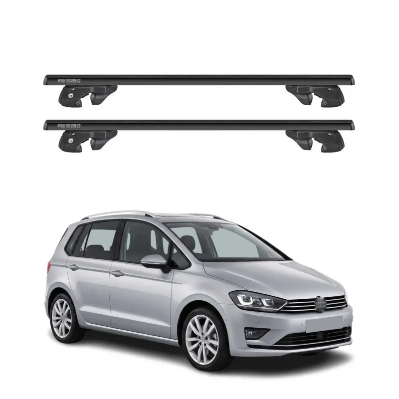 Dachträger Grundtäger für VW Golf mk7 Sportsvan 2014-2020 Alu TÜV Schwarz 2tlg