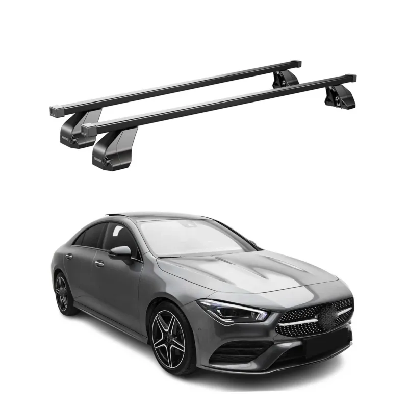 Menabo Stahl Gepäckträger Dachträger für Mercedes CLA C118 2019-26 Schwarz