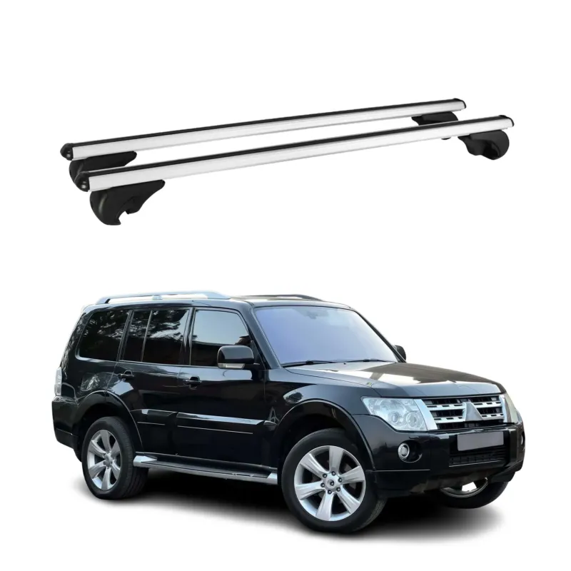 Dachträger Grundtäger für Mitsubishi Pajero IV 2006-2021 75kg Alu Grau 2 tlg