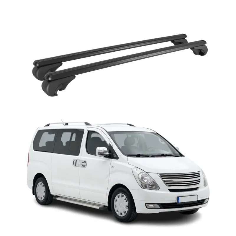 Dachträger Grundträger für Hyundai H-1 Starex II 2007-2021 TÜV Alu Schwarz 2x