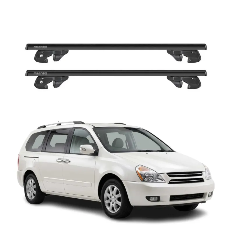 Dachträger für Kia Grand Carnival II 2006-2010 Pre-FL Alu 90kg TÜV Schwarz 2tlg
