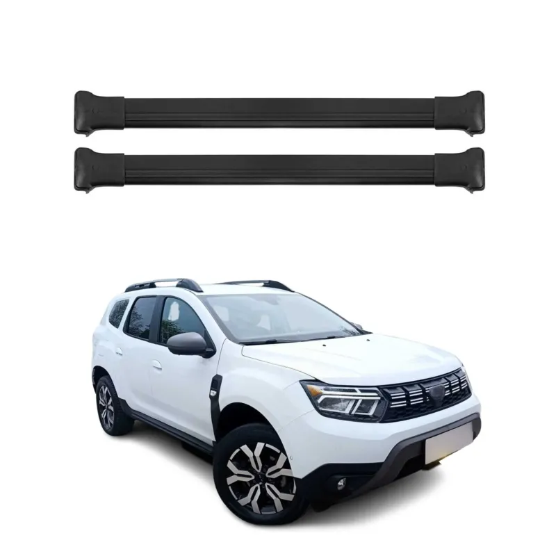 Dachträger Grundtäger für Dacia Duster mk3 2024-2026 75kg Alu Schwarz 2 tlg