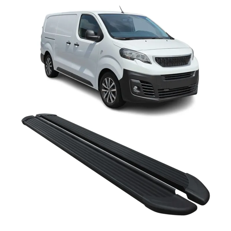 Trittbretter für Peugeot Expert Travelle 2016-2026 L2 L3 Aluminium Schwarz