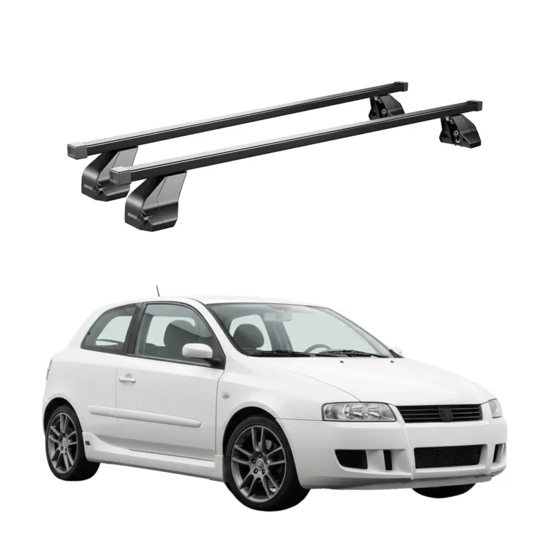 Menabo Dachträger Grundtäger für Fiat Stilo 2001-2010 3tür 75kg Stahl Schwarz 2x