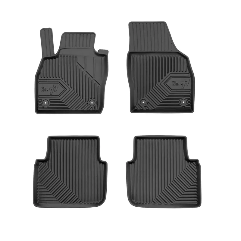 Fußmatten Gummimatten No.77 für Skoda Kamiq 2019-2026 TPE Gummi Schwarz 4 Teile