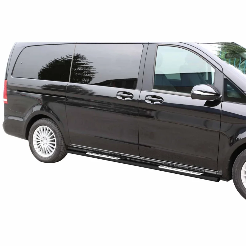 Stahl Schwellerrohre Trittbretter für Mercedes Vito W447 2014-2026 Schwarz