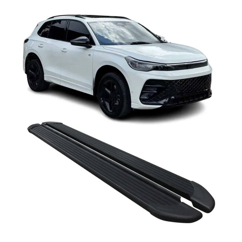 Trittbretter Seitenschweller für VW Tiguan mk3 2024-2026 2tlg Schwarz Alu
