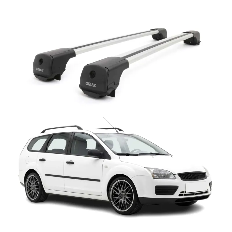 Dachträger für Ford Focus II Kombi 2008-2010 Facelift Aluminium 75kg Grau 2tlg