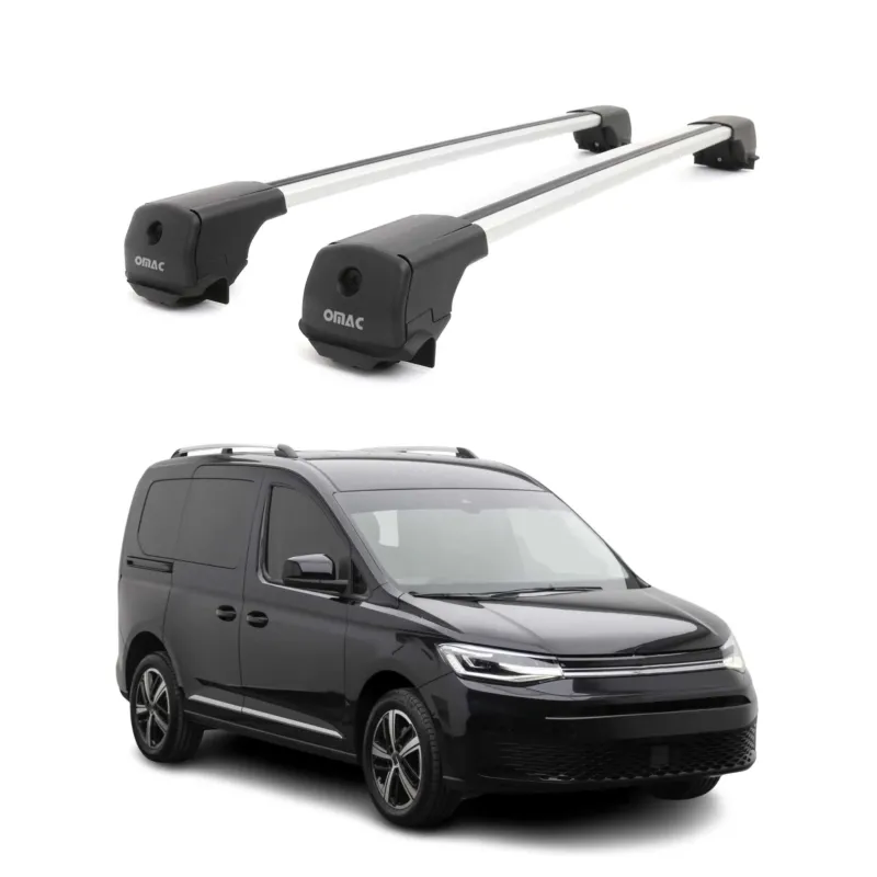 Dachträger Grundträger für VW Caddy V 2020-2026 Aluminium 75kg Grau 2tlg