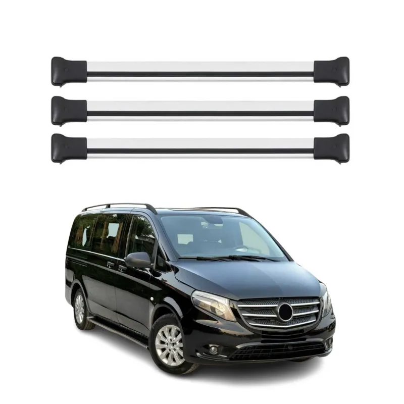 Dachträger für Mercedes Viano Vito W638 W639 W447 2003-2026 75kg Alu Grau 3 tlg