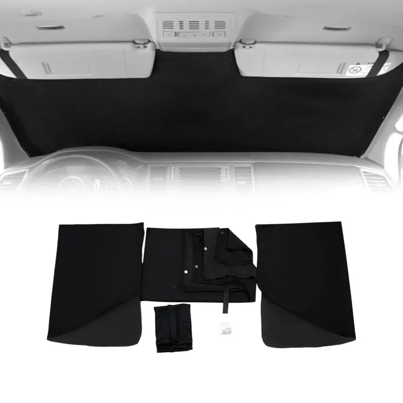 Frontscheibe Gardinen Maß Vorhänge für VW Caddy 2003-2015 Schwarz 3tlg