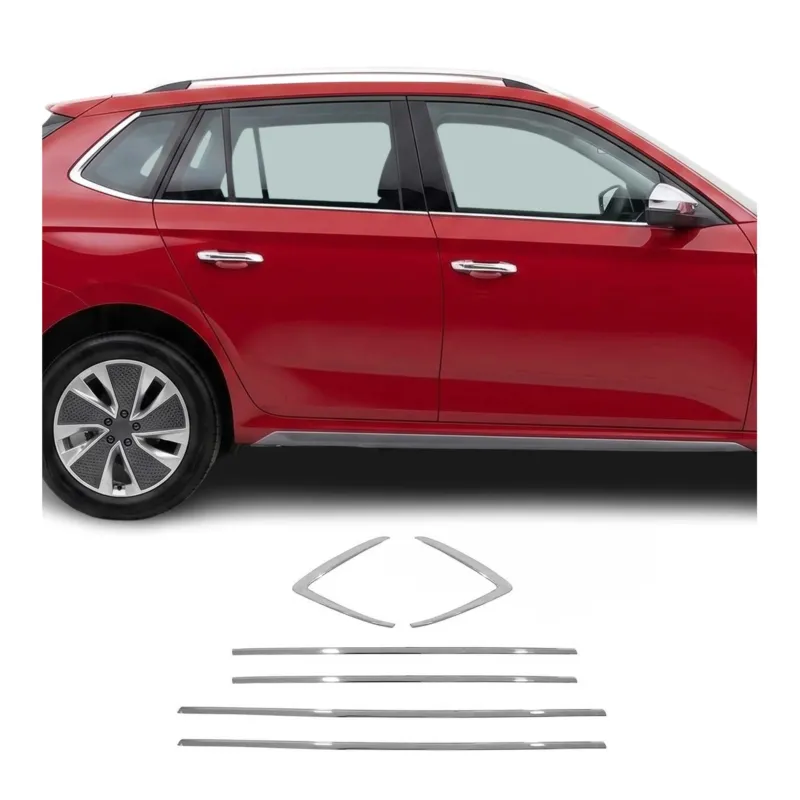Fensterleisten Zierleisten für Skoda Kamiq 2019-2026 Edelstahl Chrom 6tlg