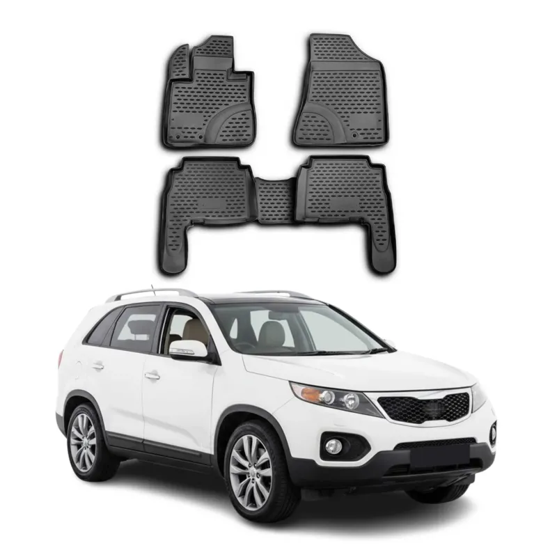 OMAC Gummimatten Fußmatten für Kia Sorento 2009-2012 TPE Automatten Schwarz 4x