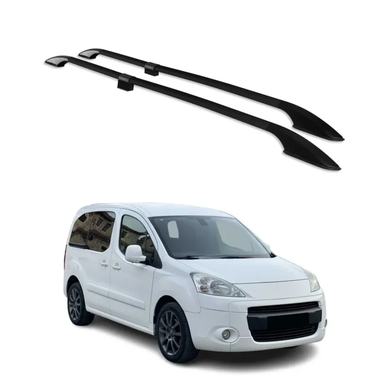 Dachreling Dachgepäckträger für Peugeot Partner Tepee L1 2008-2018 Alu Schwarz