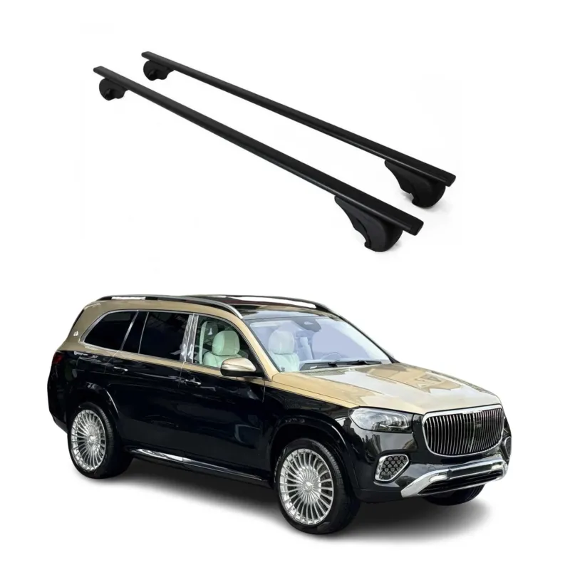 Dachträger Grundträger für Mercedes GLS X167 2020-2026 75kg Stahl Schwarz 2 tlg