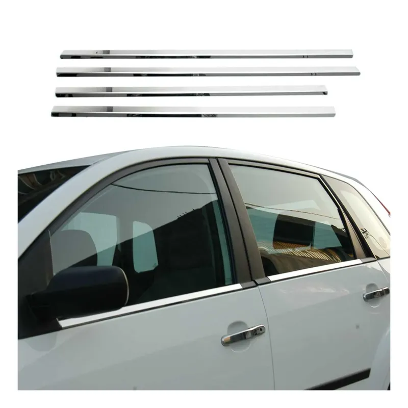 Fensterleisten Zierleisten für Ford Fiesta 2000-2010 Edelstahl Chrom 4tlg