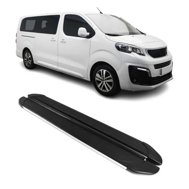 Trittbretter Schweller für Peugeot Expert Traveller 2016-2026 L2 L3 Alu Schwarz