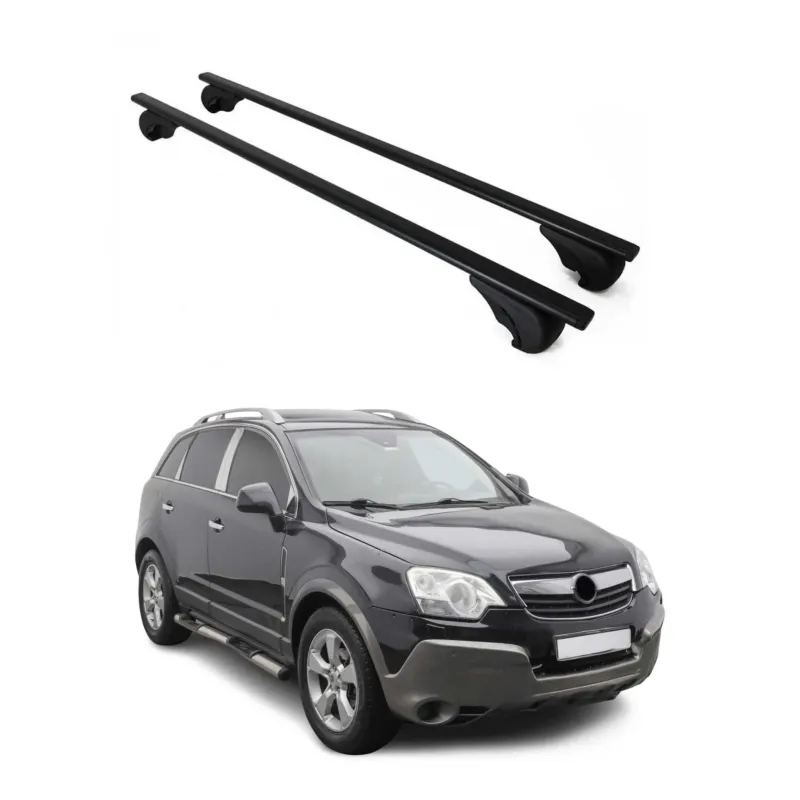 Dachträger Grundträger für Opel Antara 2006-2015 75kg Stahl Schwarz 2 tlg