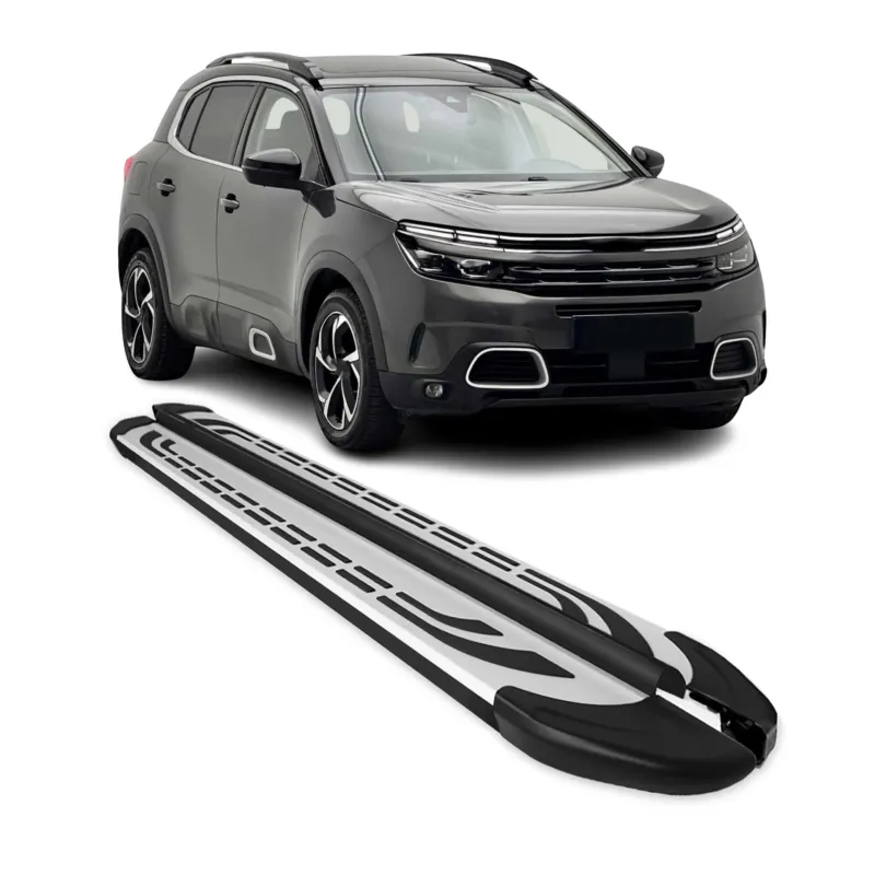 Trittbretter Seitenschweller für Citroen C5 Aircross 2018-2025 Alu Schwarz