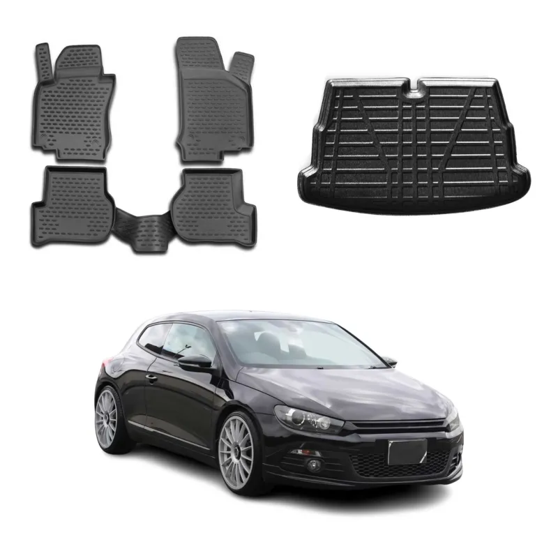 OMAC Fußmatten & Kofferraumwanne Set für VW Scirocco Schrägheck 2009-2017