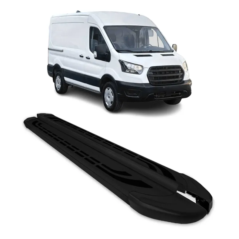 Trittbretter Seiten für Ford Transit Tourneo Courier 2014-2022 Alu Schwarz