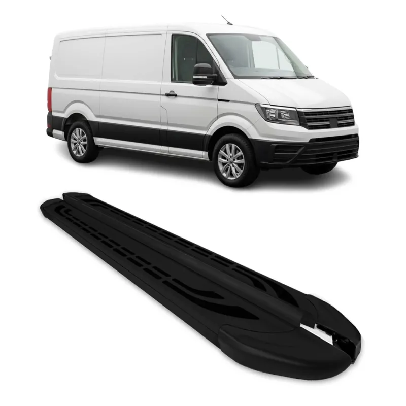 Trittbretter Seitenschweller für VW Crafter 2017-2026 L1 Schwarz Aluminium 2 tlg