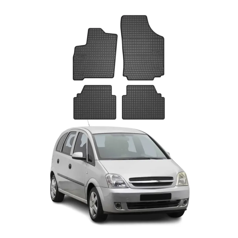 OMAC Gummi Fußmatten für Opel Meriva 2003-2010 Automatten Gummi Schwarz 4tlg