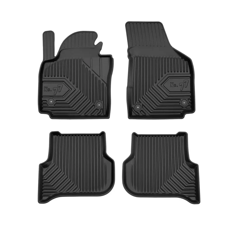 Fußmatten Gummimatten No.77 für Seat Altea 2004-2015 TPE Gummi Schwarz 4 tlg
