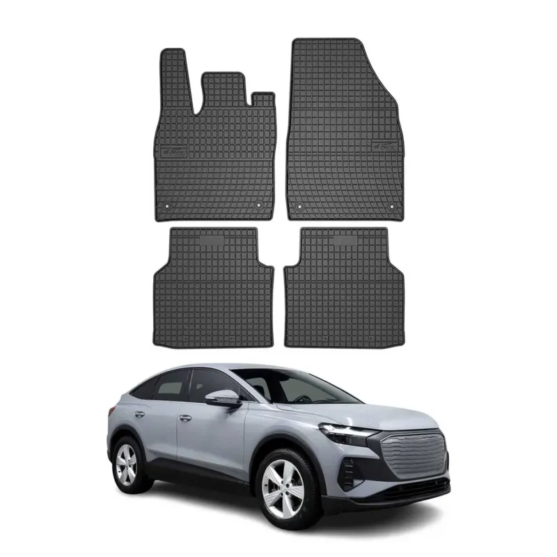 OMAC Gummi Fußmatten für Audi Q4 e-Tron 2021-2026 Automatten TPE Schwarz 4x