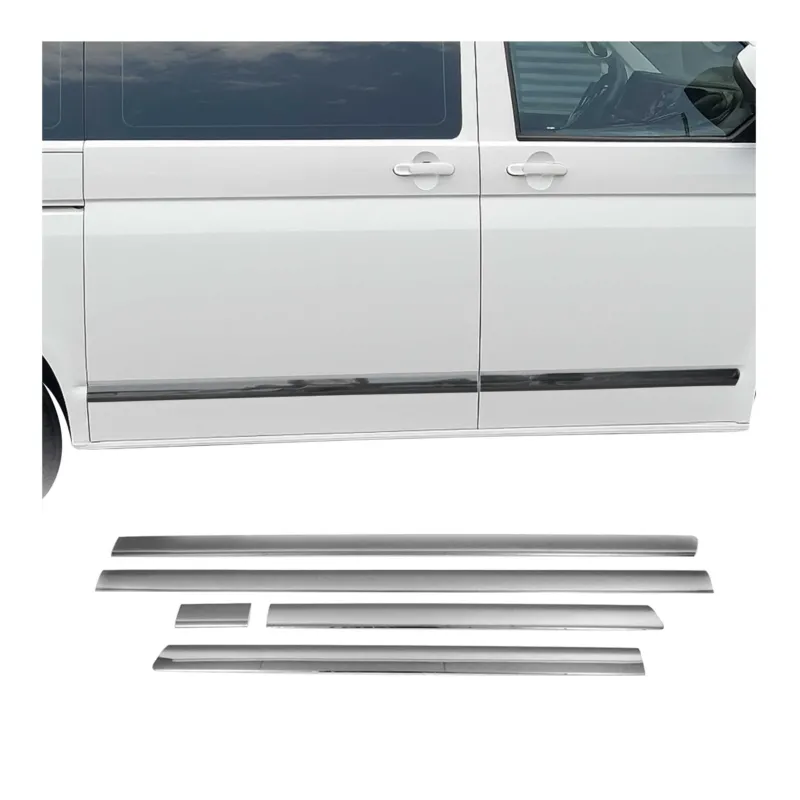 Seitentürleiste für VW T6 T6.1 Transporter 2015-2024 L1 LHD Edelstahl Dunkel 5x