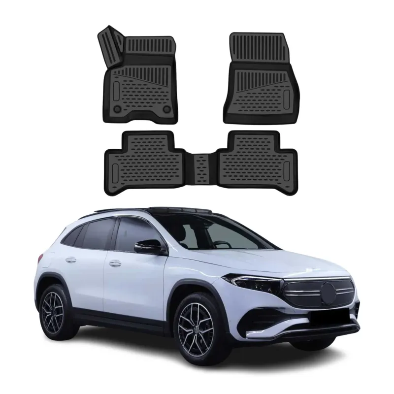 OMAC Gummimatten Fußmatten für Mercedes EQA H243 2022-2026 TPE Schwarz 3tlg