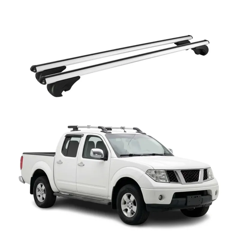 Dachträger Grundträger für Nissan Navara II D40 2005-14 TÜV Aluminium Silber 2x