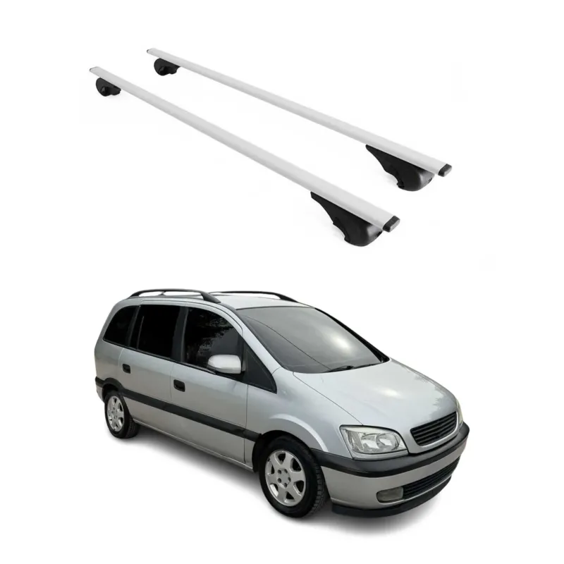 Dachträger Grundträger für Opel Zafira A 1999-2005 75kg Stahl Silber 2 tlg