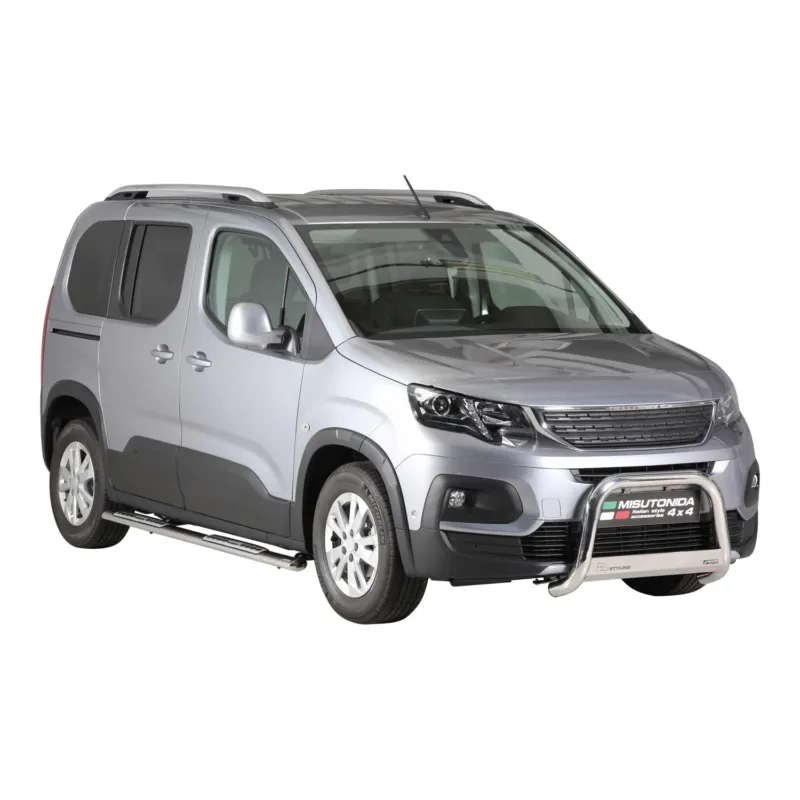 Edelstahl Seitenschweller Schwellerrohre für Peugeot Rifter 2018-2026 Mitte Grau