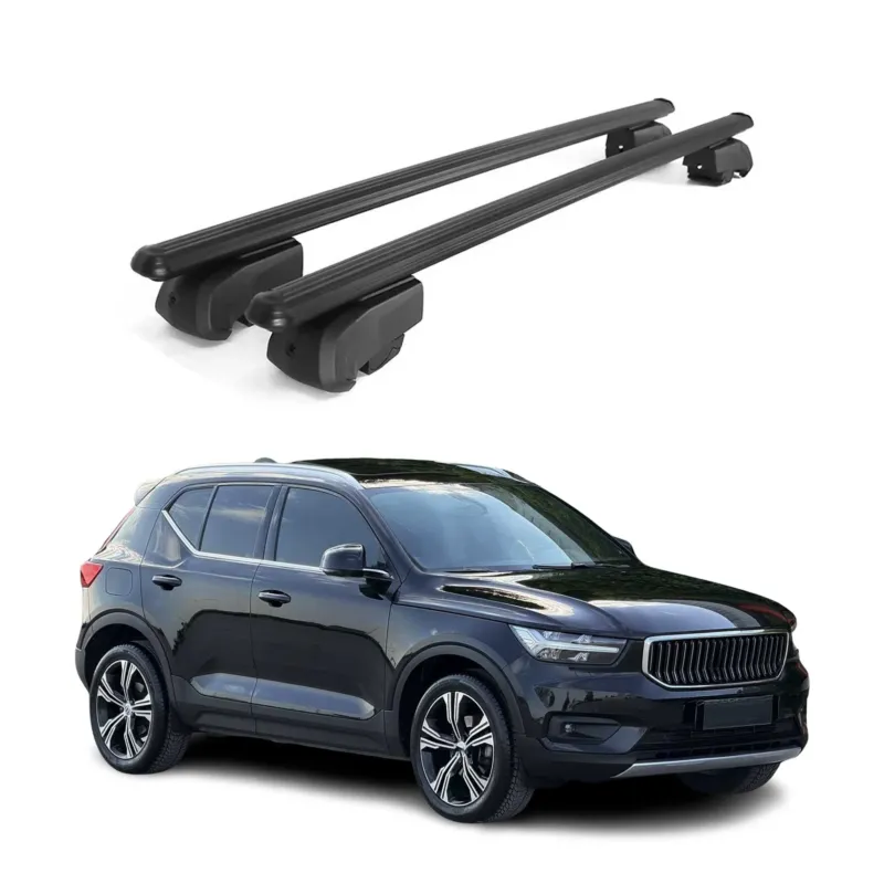 Dachträger Grundtäger für Volvo XC40 2018-2026 75kg Alu Schwarz 2 tlg