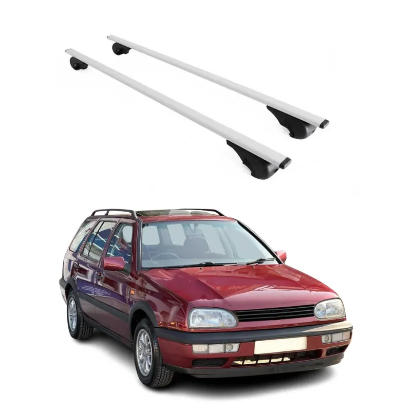 Dachträger Grundträger für VW Golf Variant 1991-1998 75kg Stahl Silber 2 tlg