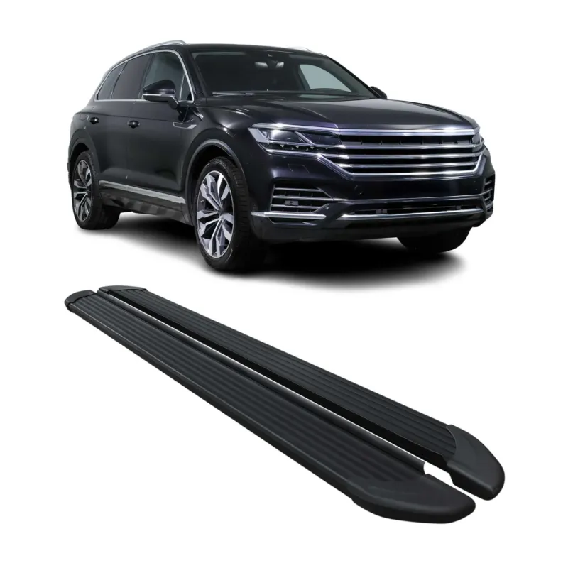 Trittbretter Seitenschweller für VW Touareg 3 2018-2026 Schwarz Alu 2x