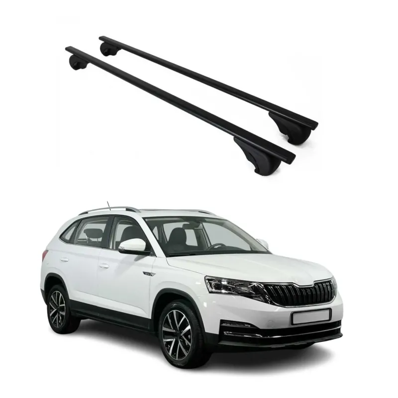 Dachträger Grundträger für Skoda Kamiq 2019-2026 75kg Stahl Schwarz 2 tlg