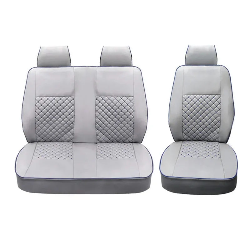 Schonbezüge Sitzbezüge für VW T4 Transporter 1990-2003 Leder Grau Blau 2+1