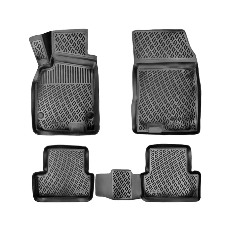 Fußmatten 3D Gummimatten für Renault Fluence Stufenheck 2010-2018 TPE Schwarz 4x