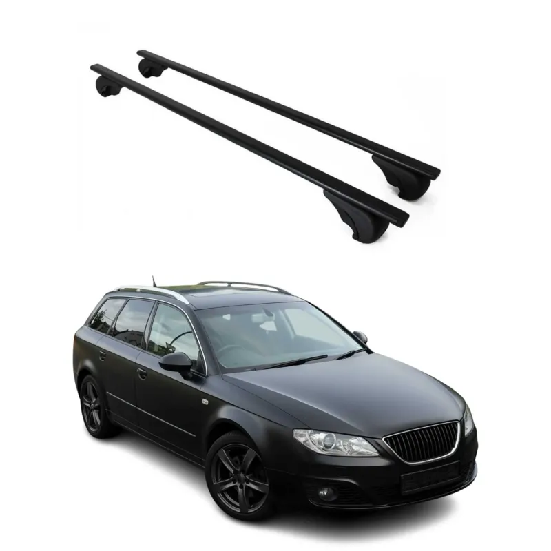 Dachträger Grundträger für Seat Exeo 2008-2013 75kg Stahl Schwarz 2 tlg