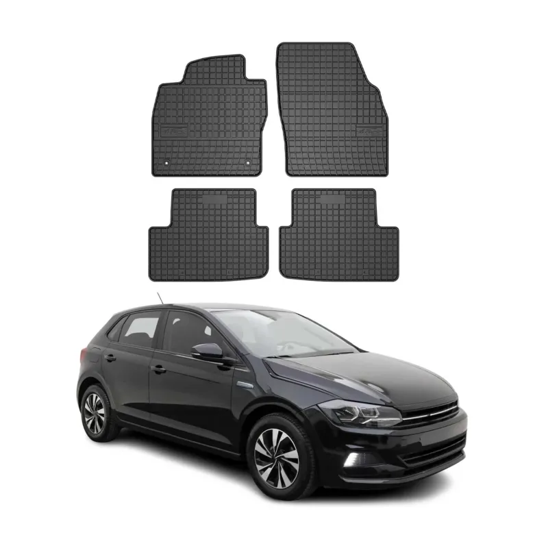 OMAC Gummi Fußmatten für VW Polo 2017-2026 Automatten Gummi Schwarz 4tlg