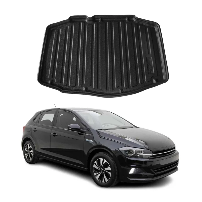 Kofferraumwanne Laderaumwanne für VW Polo 2017-2026 Schrägheck Schwarz TPE