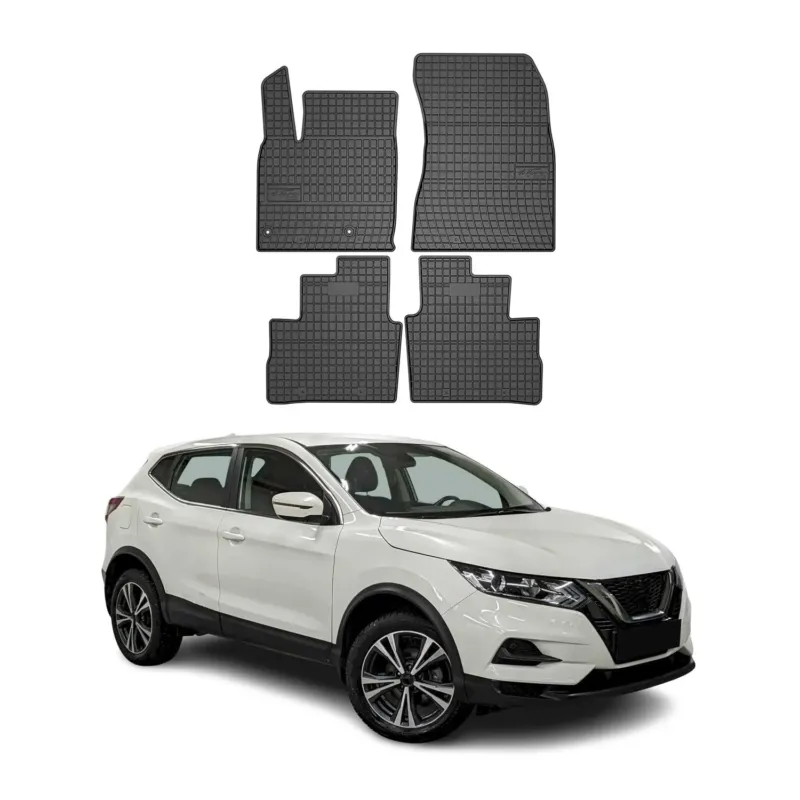 OMAC Gummi Fußmatten für Nissan Qashqai 2021-2026 Automatten Gummi Schwarz 4tlg