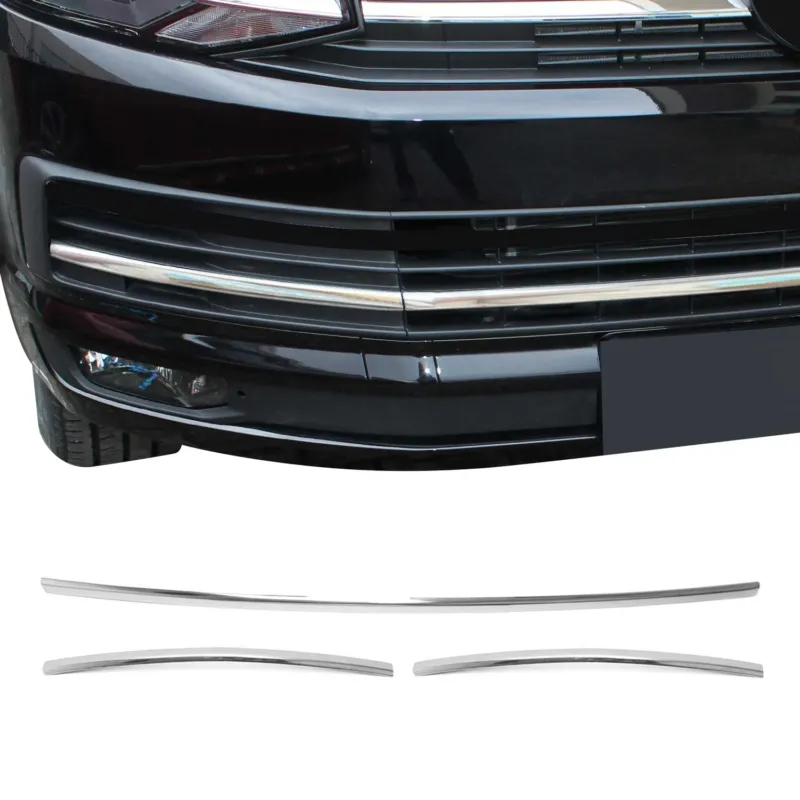 Stoßstangen Leisten für VW T6 Caravelle 2015-2019 Highline 3 tlg Edelstahl Chrom