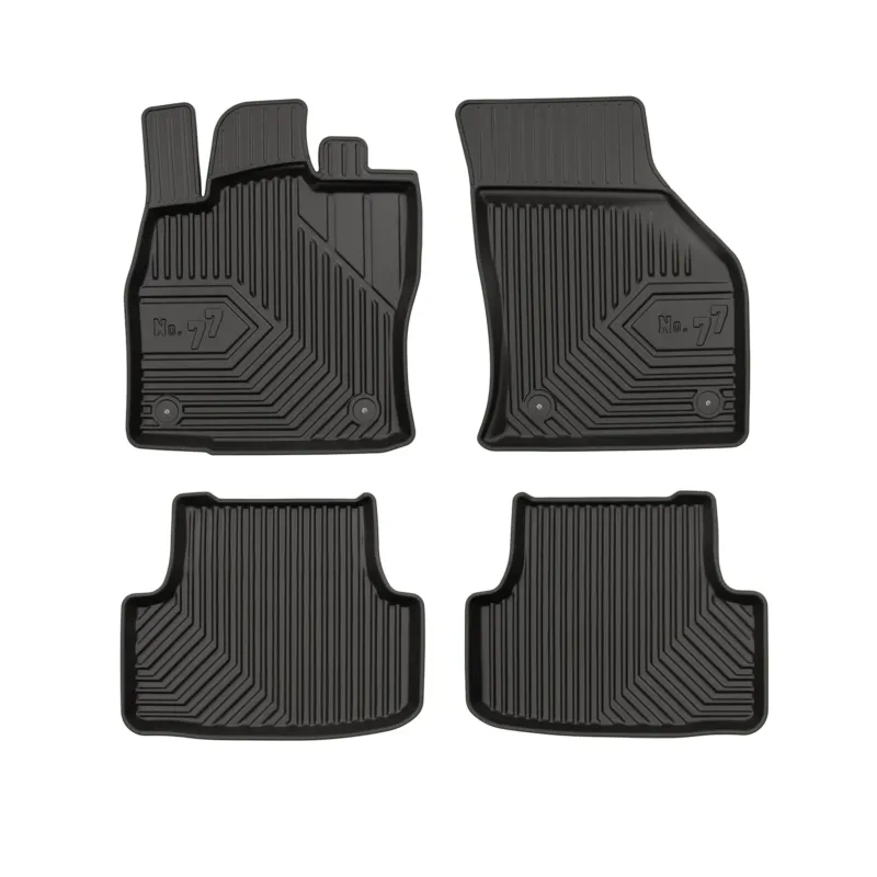 Fußmatten Gummimatten No.77 für Seat Leon III 2012-2020 TPE Schwarz 4 Teile