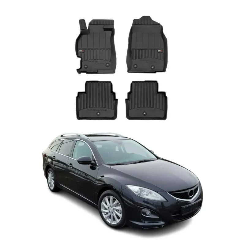 OMAC Gummi Fußmatten für Mazda 6 2008-2012 Premium TPE 3D Automatten Schwarz 4x