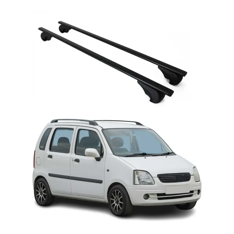 Dachträger Grundträger für Opel Agila 2000-2007 75kg Stahl Schwarz 2 tlg